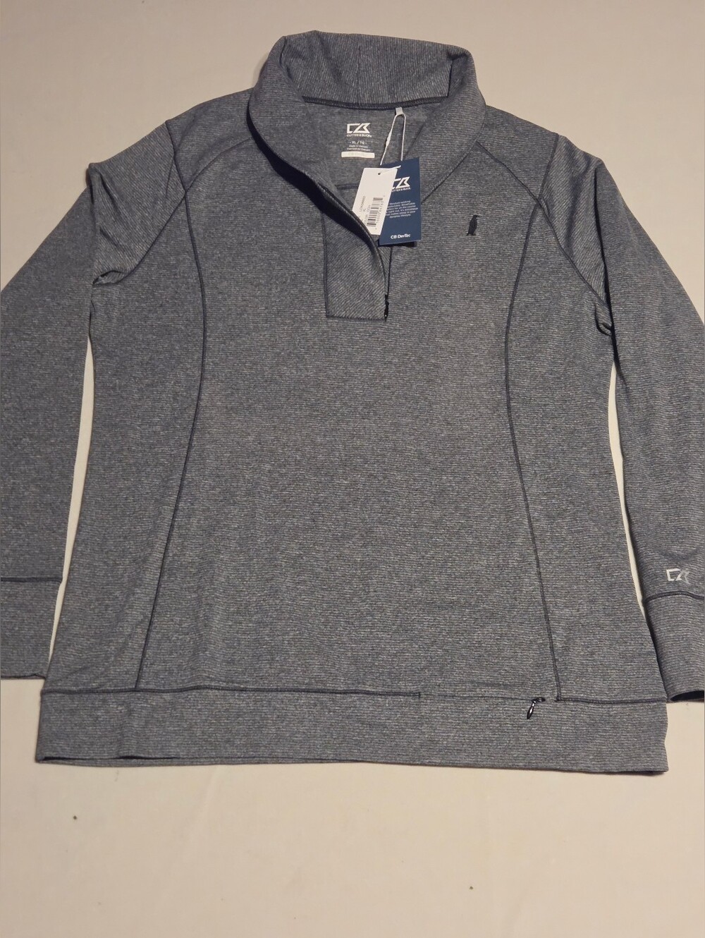 Cutter & Buck Women's Heathered Slate Quarter-Zip Pullover